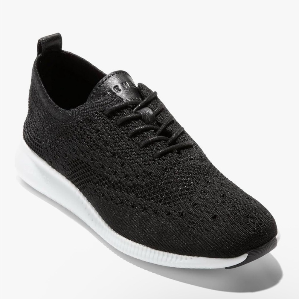 Cole Haan Women’s Black Knit Tennis Preppy Oxford Sneakers - size US 6